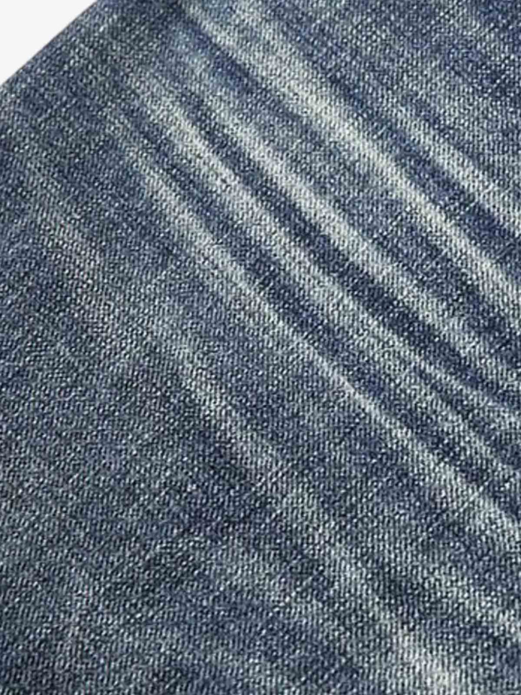 Vintage Washed Tiger Print Wide Leg Denim Jeans