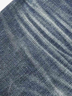 Vintage Washed Tiger Print Wide Leg Denim Jeans