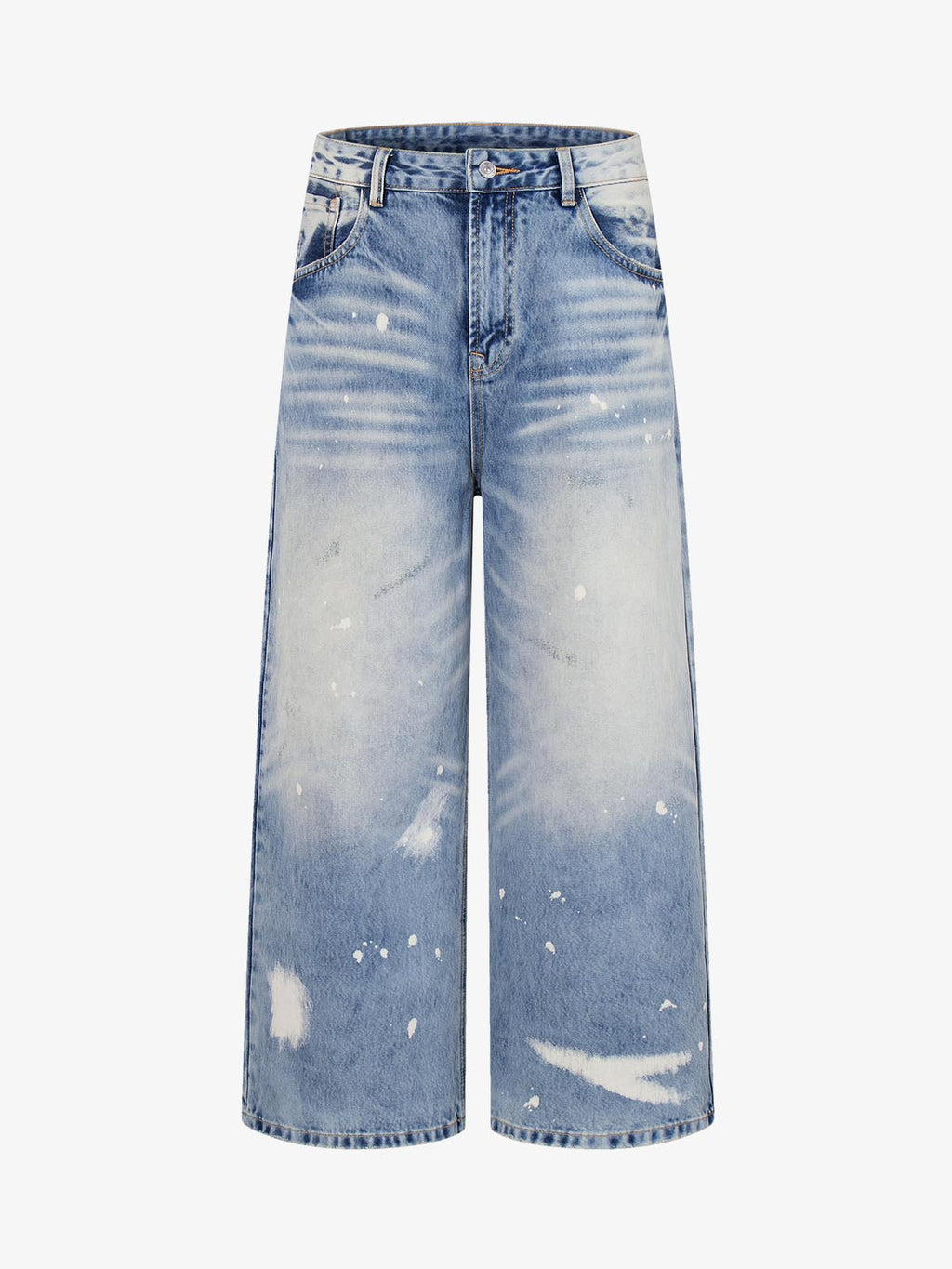 Washed Splatter-Paint Jeans