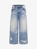 Washed Splatter-Paint Jeans