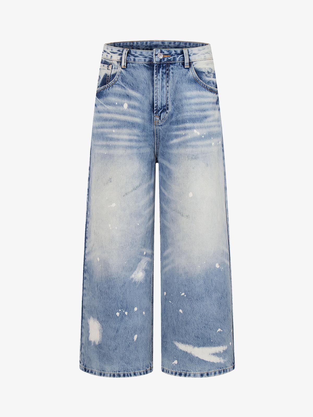 Washed Splatter-Paint Jeans