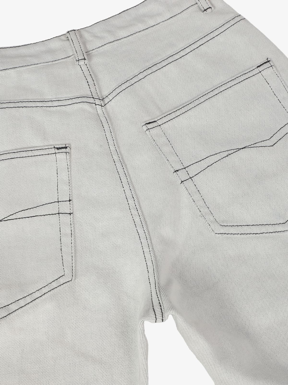 Retro Utility Dirty Wash Whisker Detail Flare Jeans