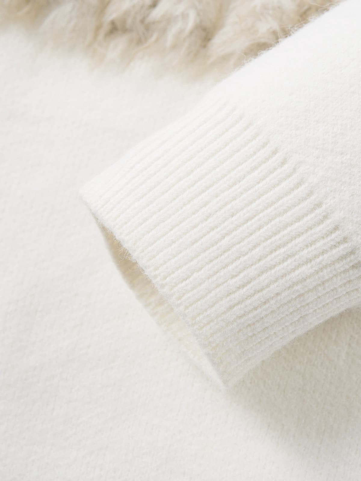 Retro Fuzzy Letter Patch Textured Knit Sweater