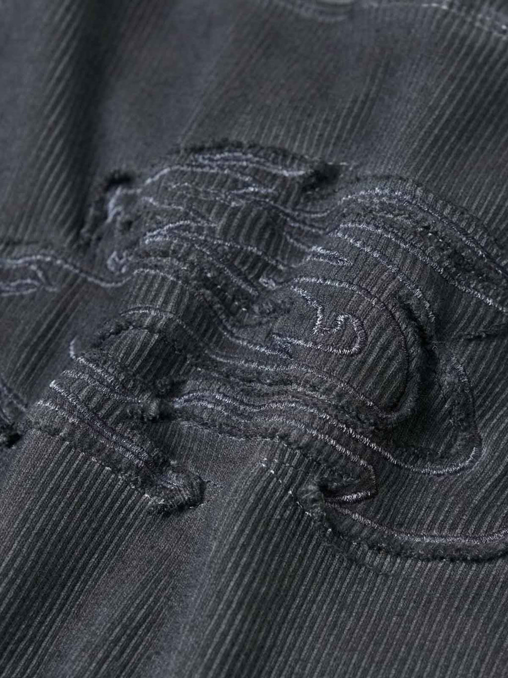 Vintage Washed Sculpted Seam Ribbed Long Sleeve T-Shirt