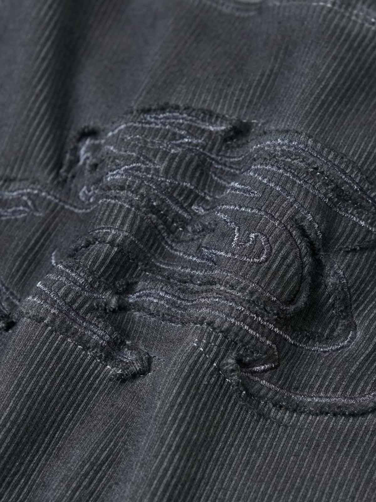 Vintage Washed Sculpted Seam Ribbed Long Sleeve T-Shirt