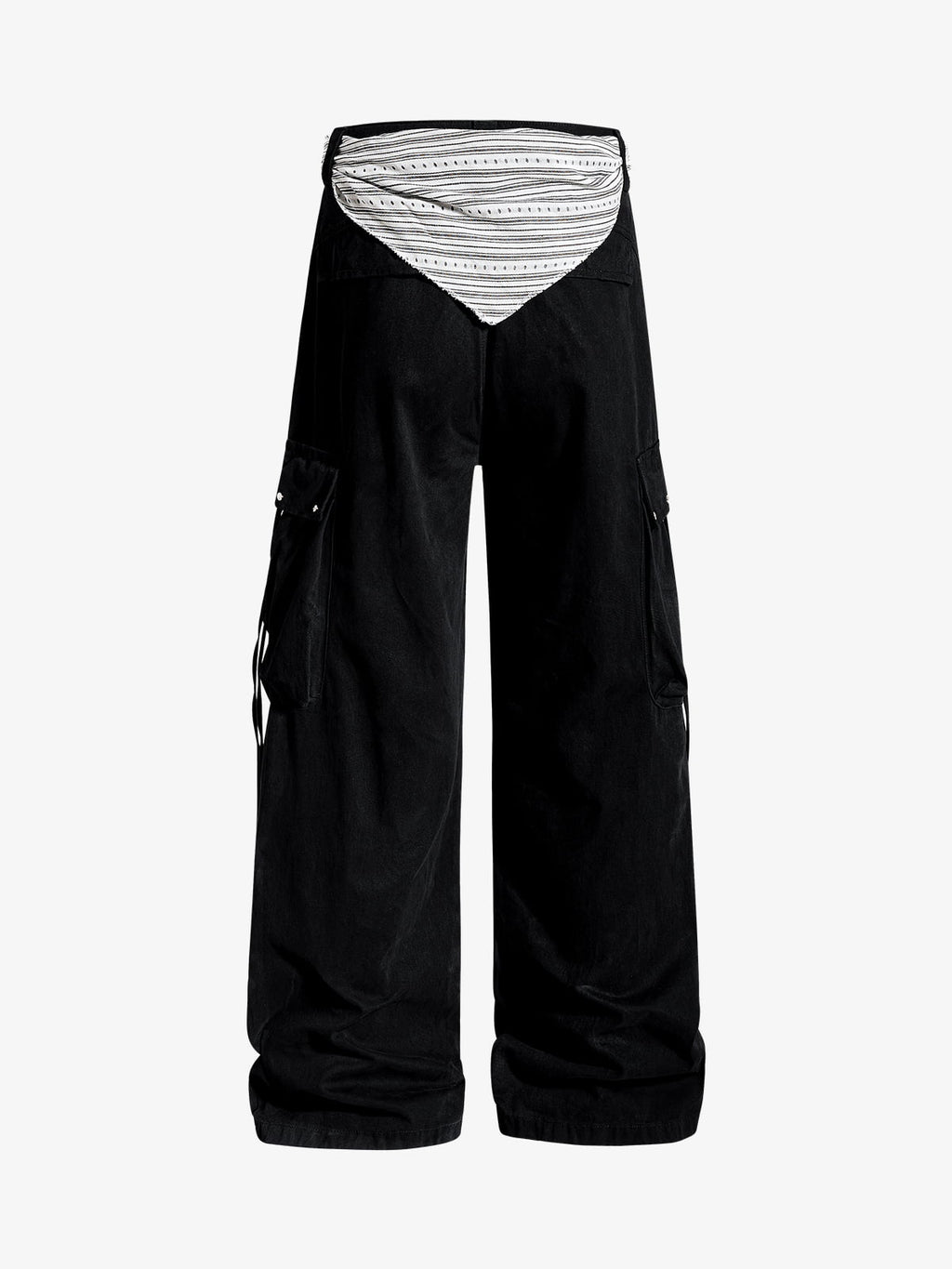Bandana Waist Strap Multi-Pocket Cotton Cargo Pants