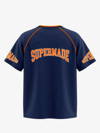 Contrast Panel Mesh Number Print Jersey T-Shirt
