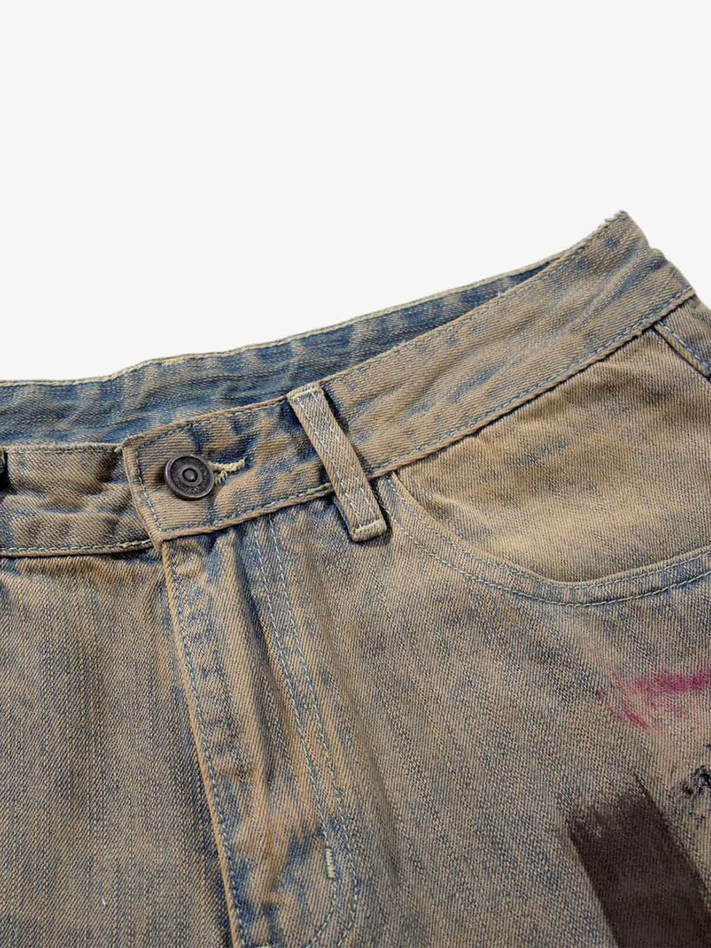 Retro Washed Brushstroke Baggy Jeans