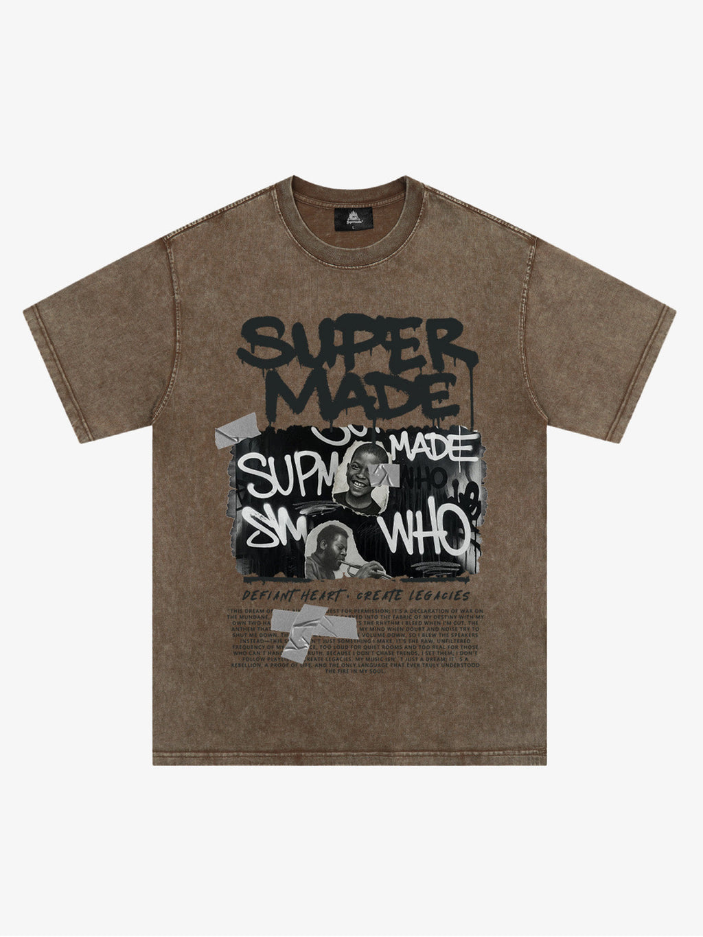 Streetwear Graffiti Character Collage Graphic T-Shirt