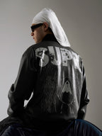 SUPM Fur Collar Rhinestone Pattern Leather Jacket - 2557