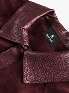 Vintage Suede PU Leather Collar Zip Up Jacket