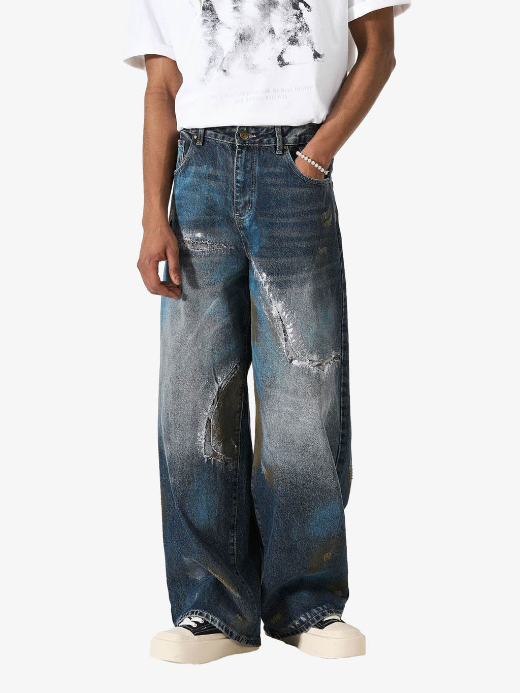 Vintage Washed Distressed Jeans