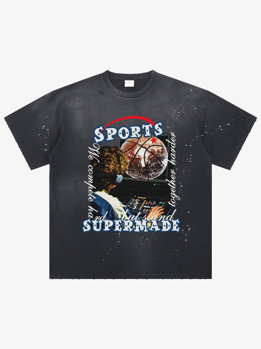 precipice Vintage Sports Basketball Graphic T-Shirt