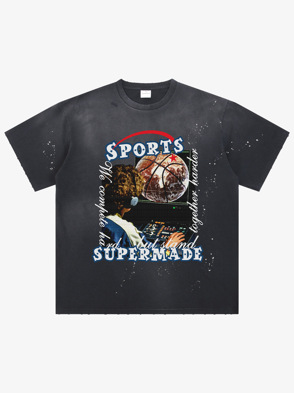 precipice Vintage Sports Basketball Graphic T-Shirt
