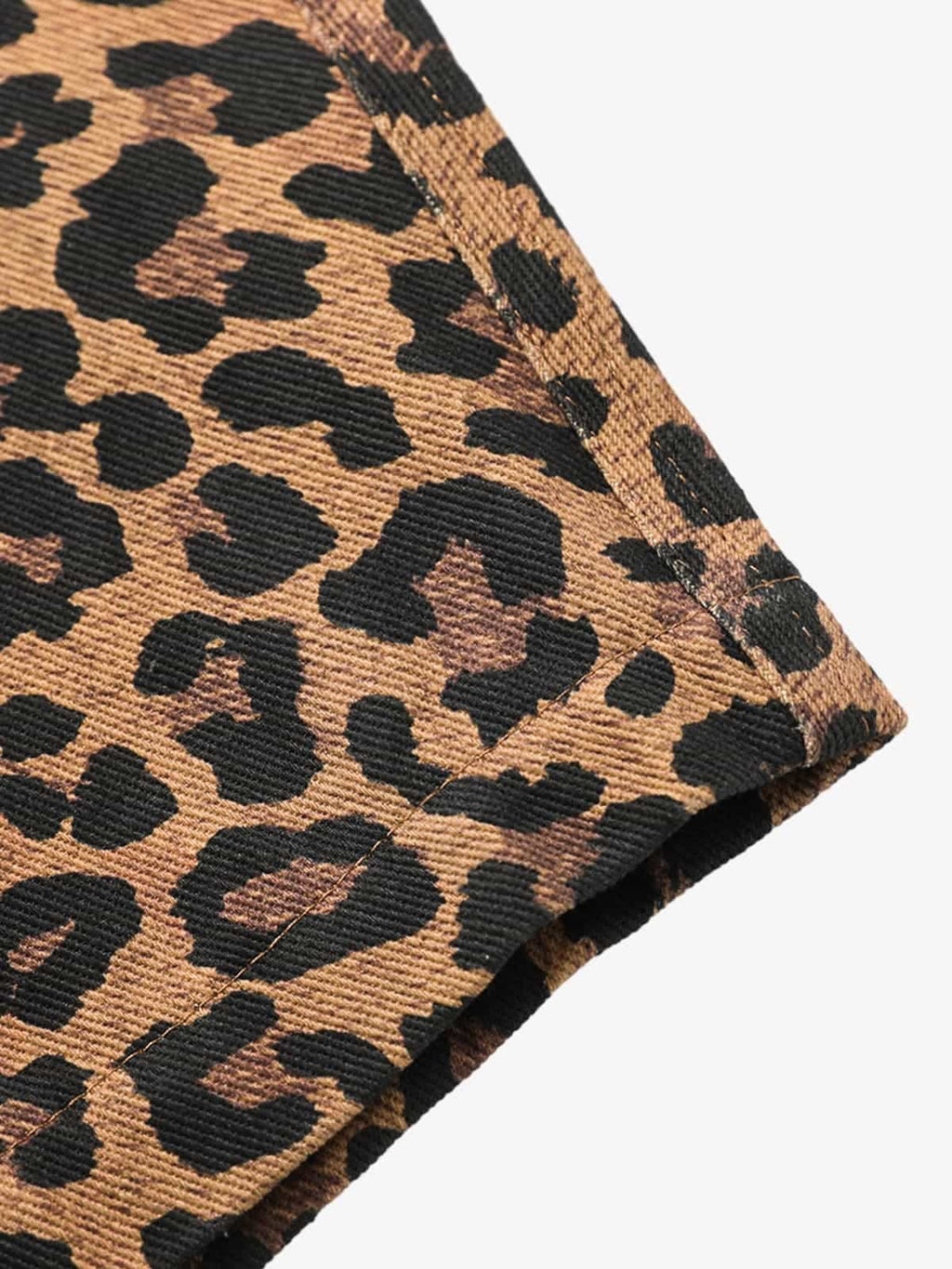 Retro Leopard Print Pleated Pocket Casual Pants