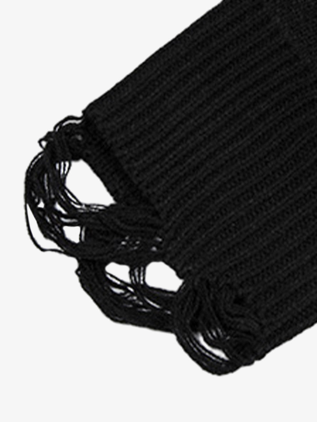 High Street Letter Jacquard Ripped Tassel Sweater