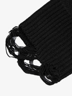 High Street Letter Jacquard Ripped Tassel Sweater