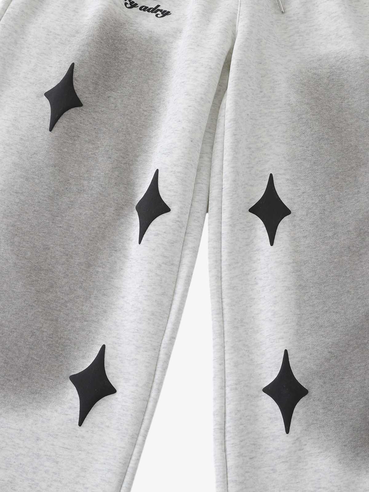 Spray Paint Star Print Distressed Sweatpants
