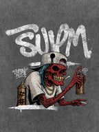 Street Trendy Skull Spray-Paint Graffiti Master T-Shirt