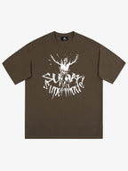 Gothic Skull Distressed Letter T-Shirt