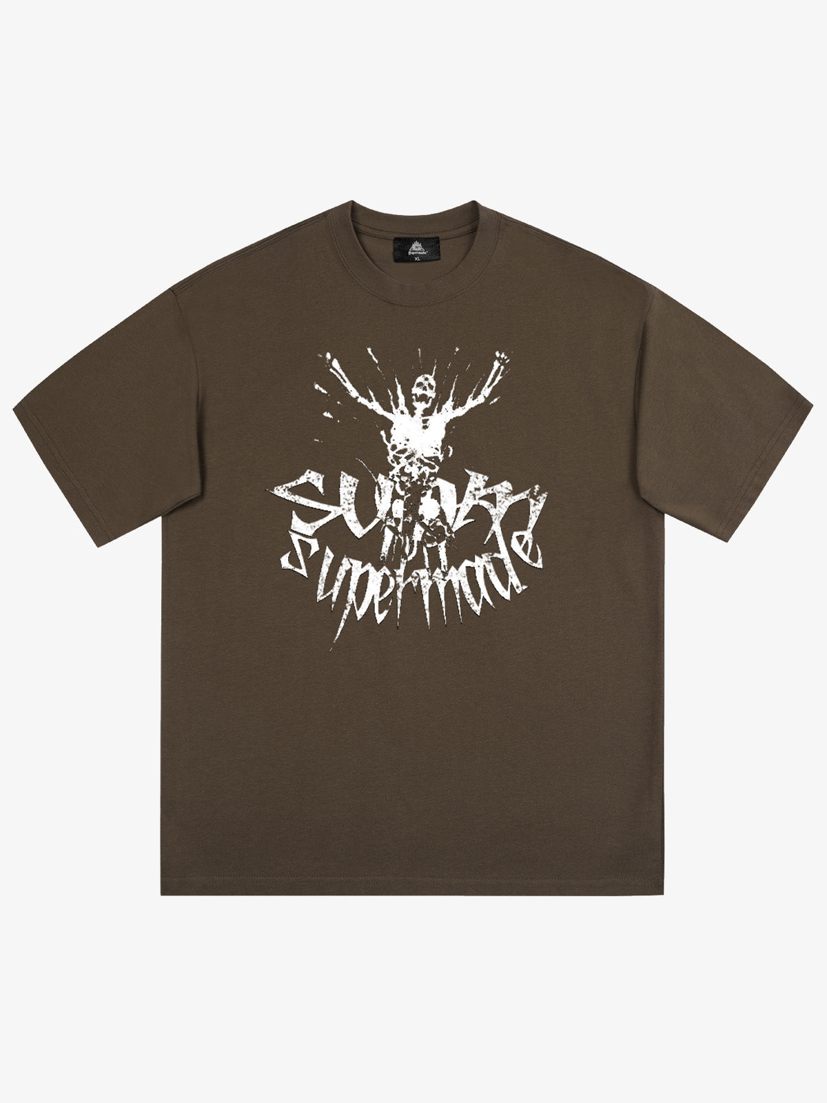Gothic Skull Distressed Letter T-Shirt