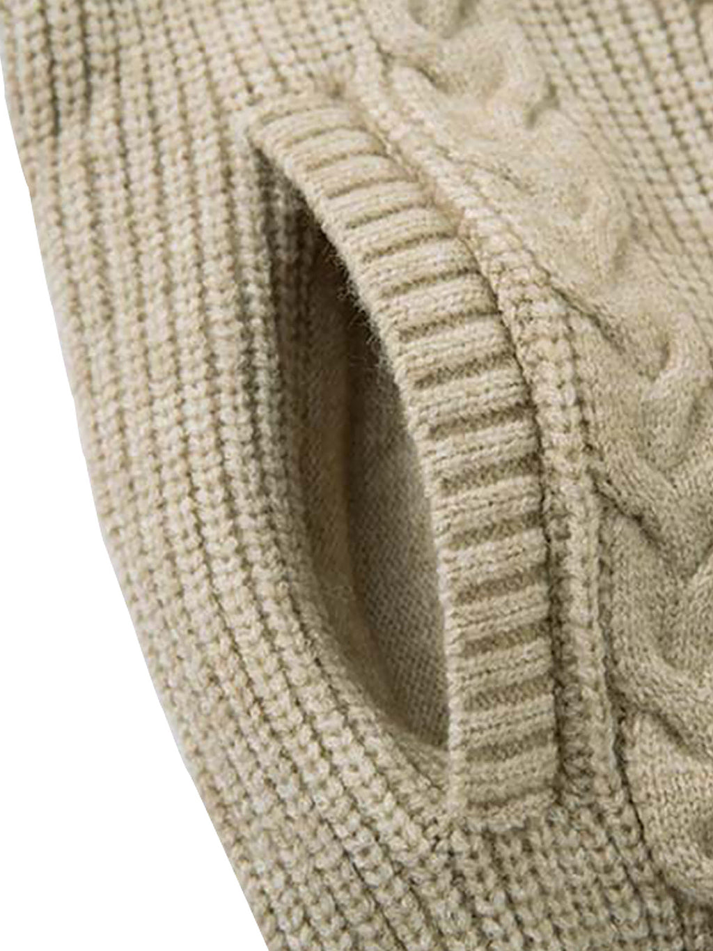 Knitted Vintage Floral Wheat Ear Pattern Double Zip Sweater