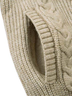 Knitted Vintage Floral Wheat Ear Pattern Double Zip Sweater