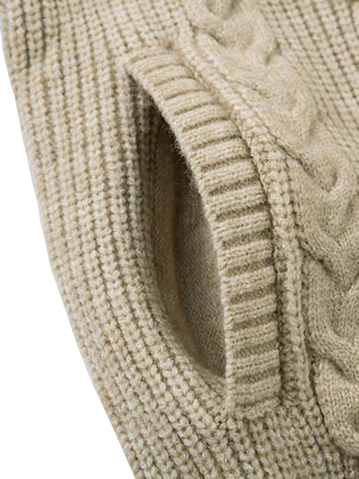 Knitted Vintage Floral Wheat Ear Pattern Double Zip Sweater