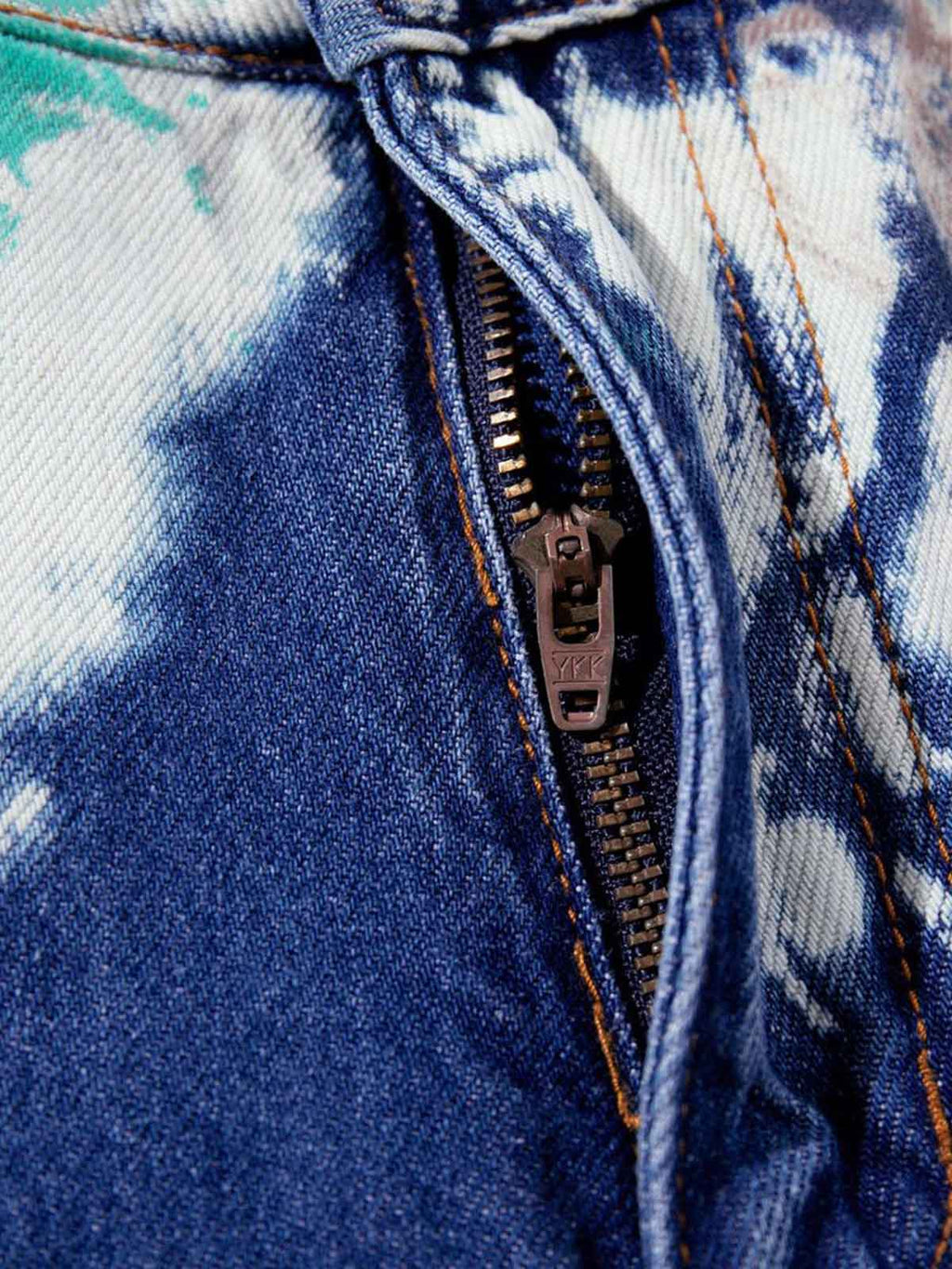 Artistic Brushstroke Hand-Painted Effect Jeans