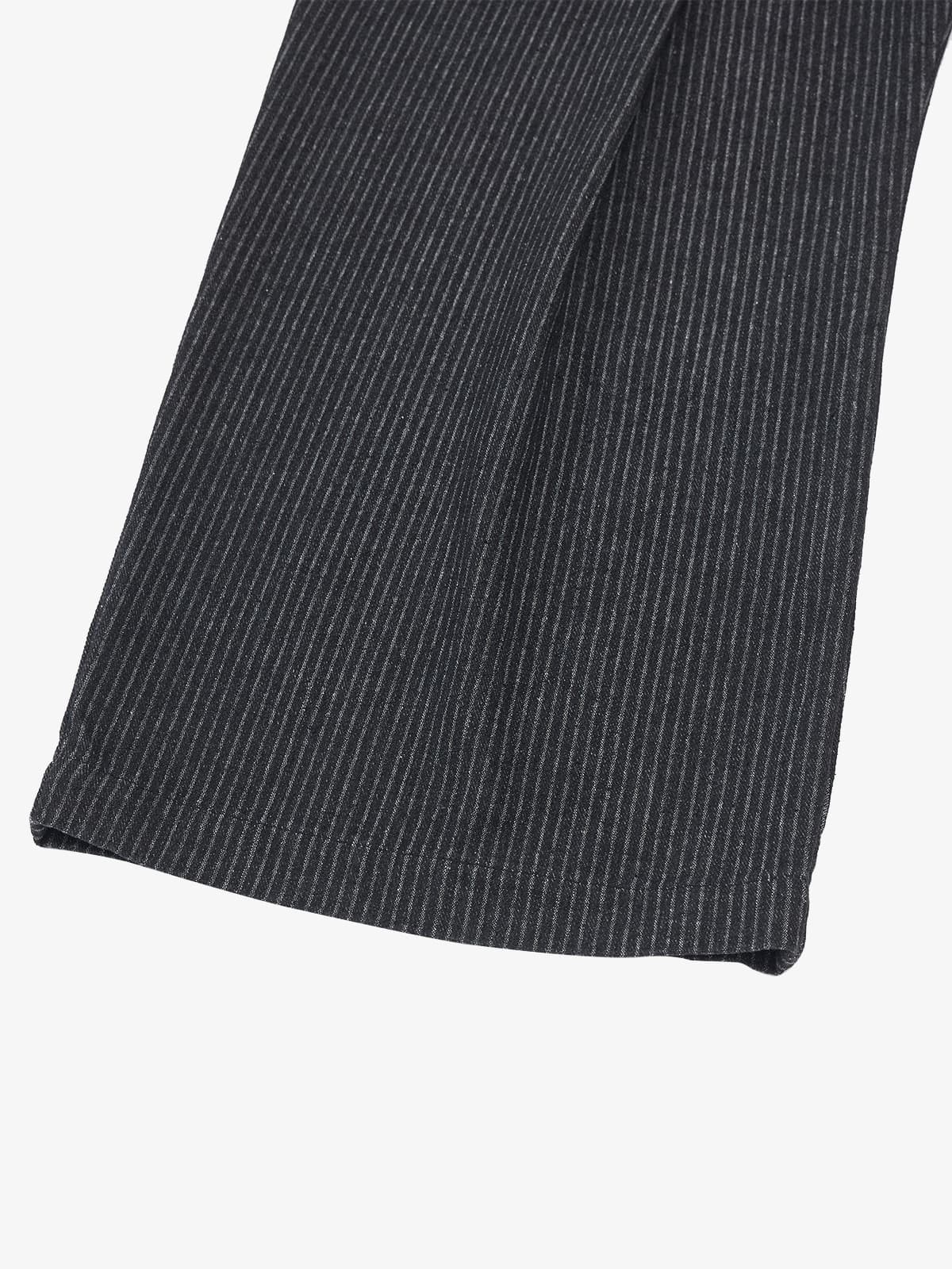 Vintage Pinstripe Pleated Wide-Leg Barrel Pants
