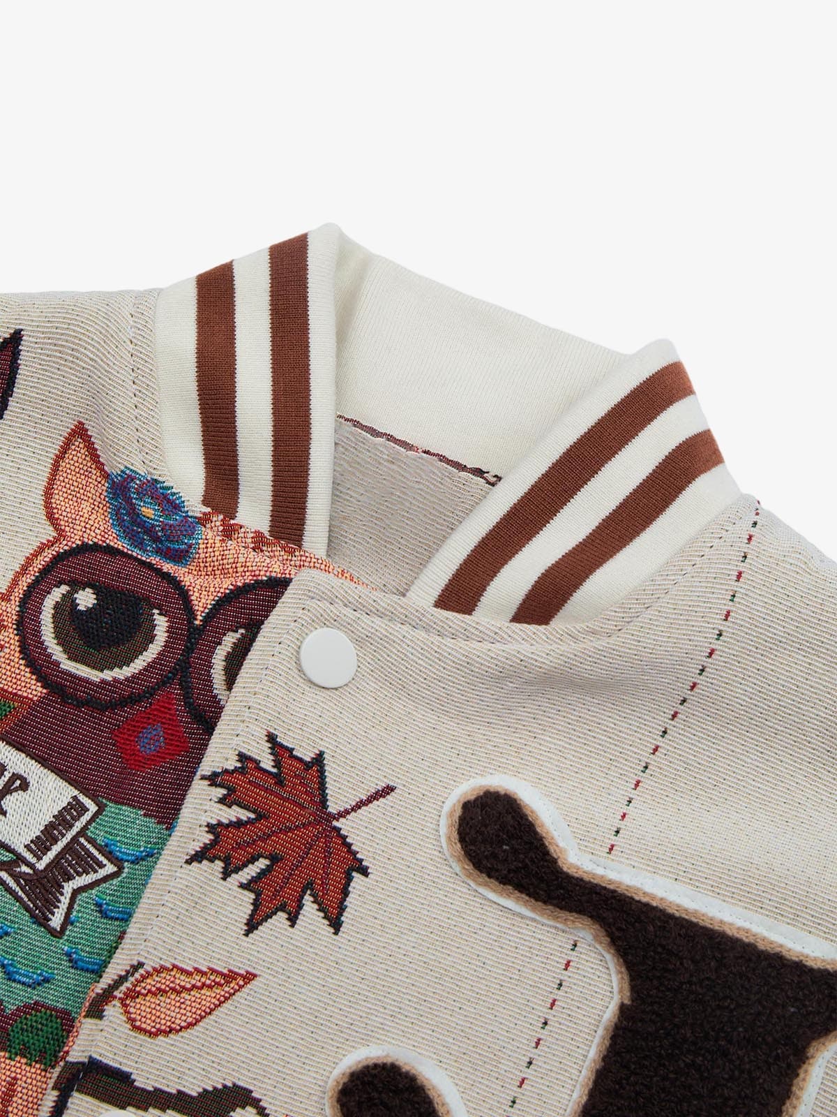 Theprecipice Owl Patch Embroidered Baseball Jersey - 2472