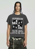 Gothic Text Graphic Cut-Off Sleeveless T-Shirt