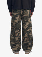 Retro Patchwork Embroidered Camouflage Barrel Pants - 2520