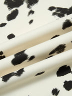 Cow Print Lace Trim Straight Leg Pants