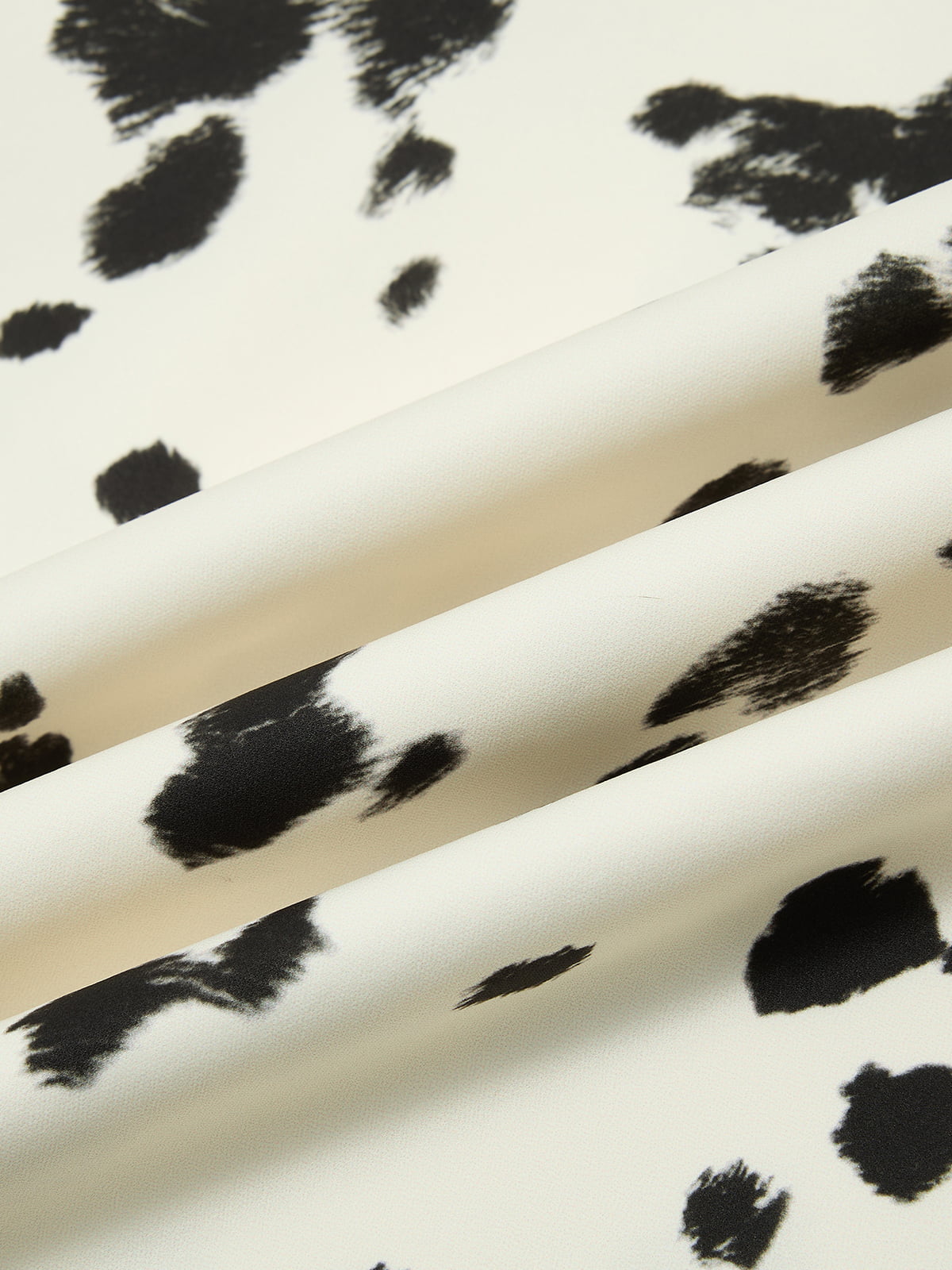 Cow Print Lace Trim Straight Leg Pants