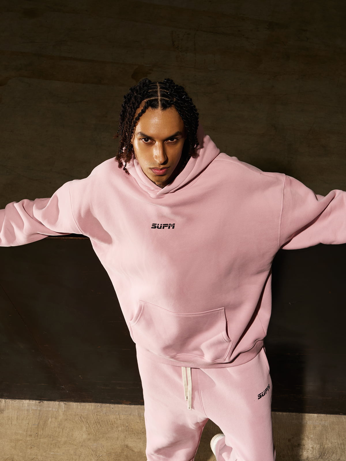 SUPM Pink Cloud Hoodie Set