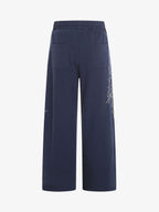 Embroidered Graphic Studded Hoodie and  Wide Leg Sweatpants Set
