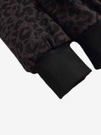 Retro Faux Fur Trimmed Hood Leopard Print Bomber Jacket