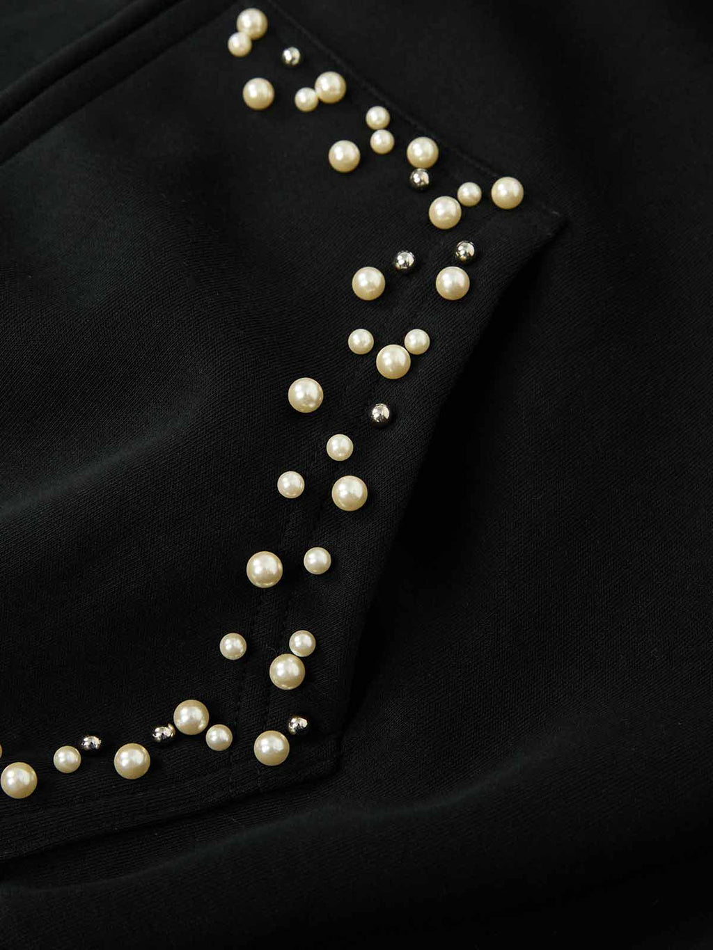 precipice Pearl Embellished Zip Up Set - 2596