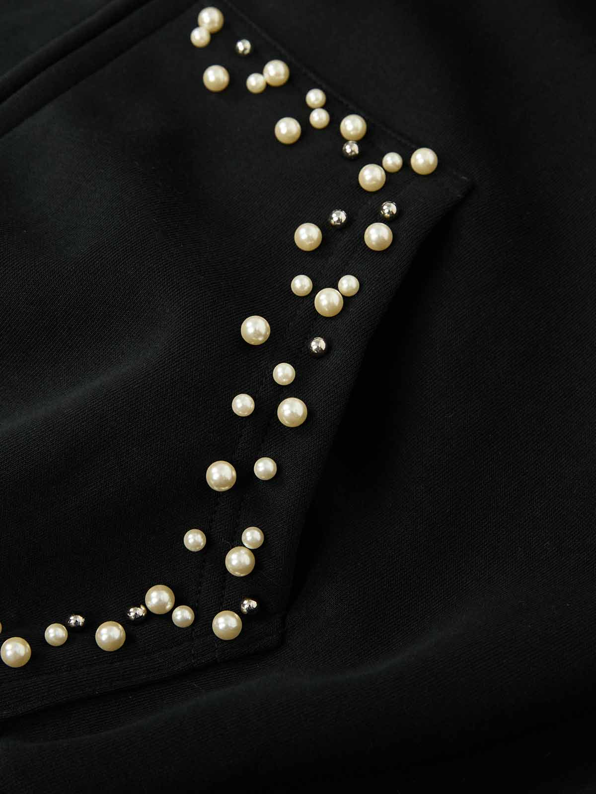 precipice Pearl Embellished Zip Up Set - 2596