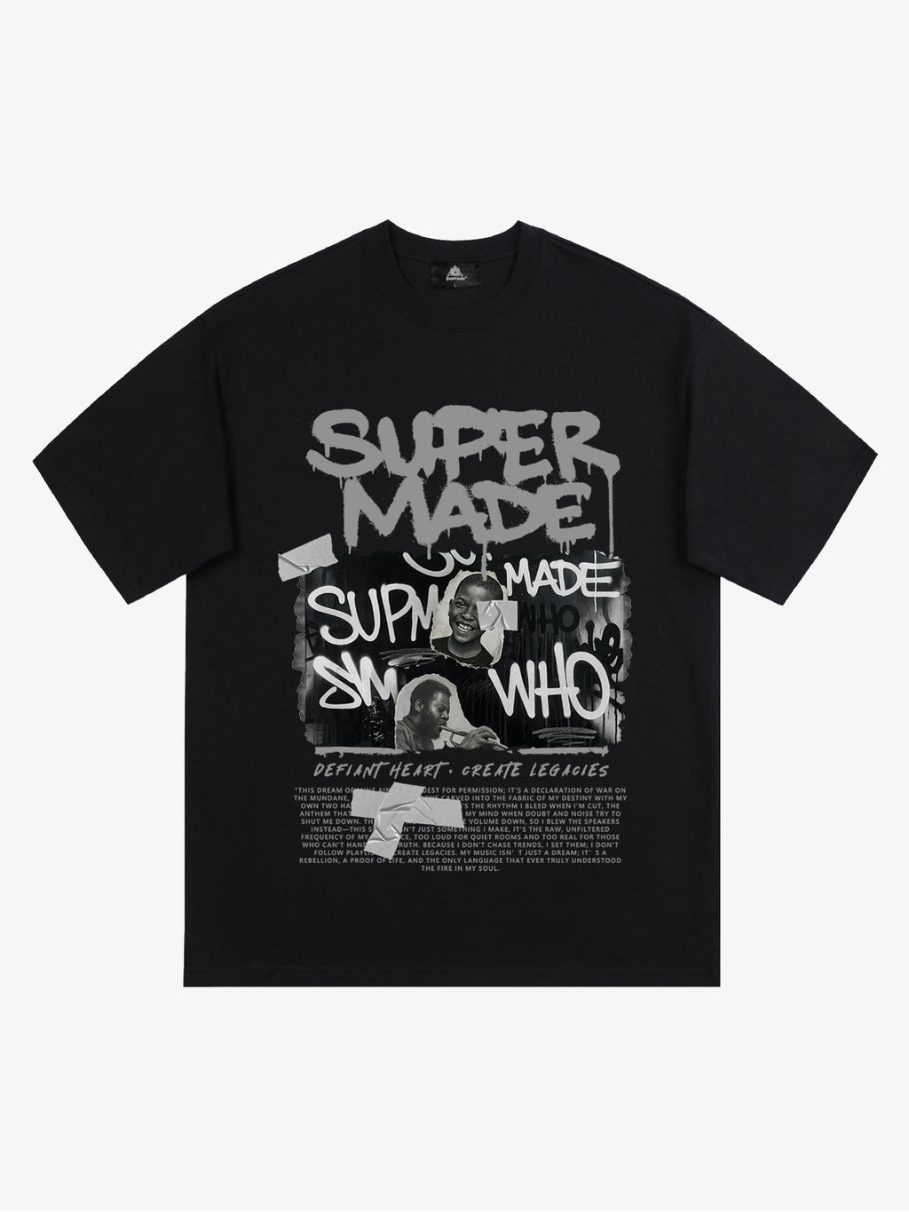 Streetwear Graffiti Character Collage Graphic T-Shirt