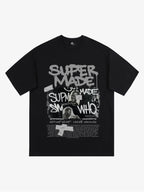 Streetwear Graffiti Character Collage Graphic T-Shirt