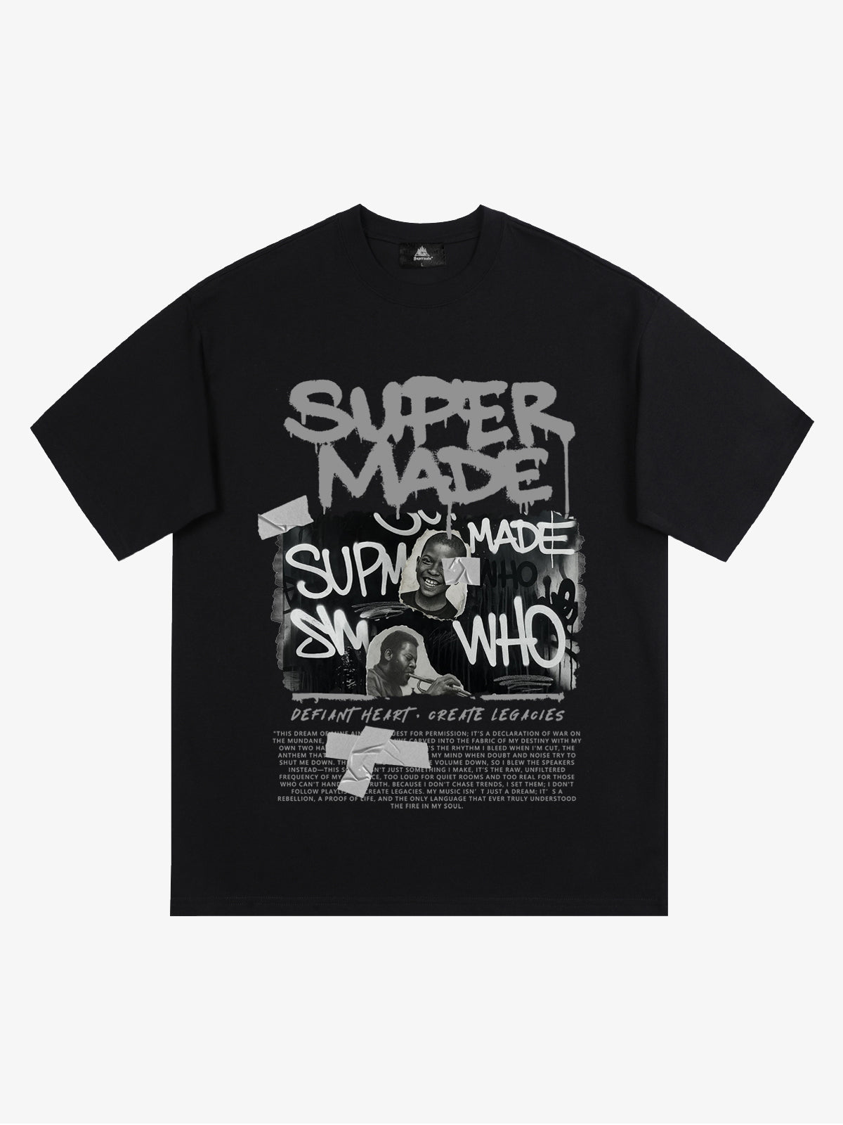 Streetwear Graffiti Character Collage Graphic T-Shirt