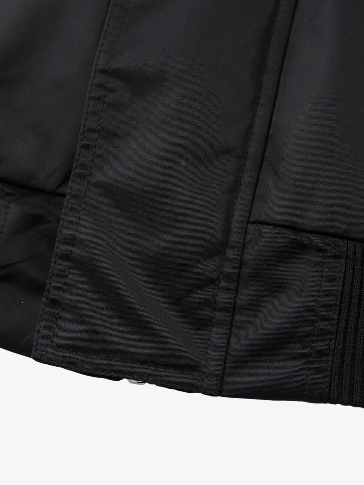 Detachable Faux Fur Collar Ruched Sleeve Bomber Jacket