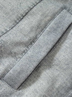 Street Illusion Denim Print Stand Collar Padded Cotton Jacket