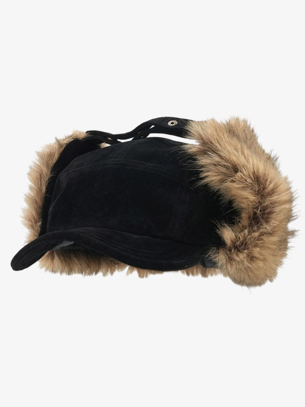 Faux Fur Earflap Suede Trapper Hat