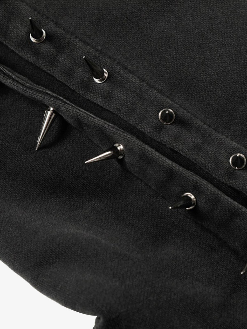 Spike Stud Detail Zip Up Hoodie