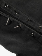 Spike Stud Detail Zip Up Hoodie