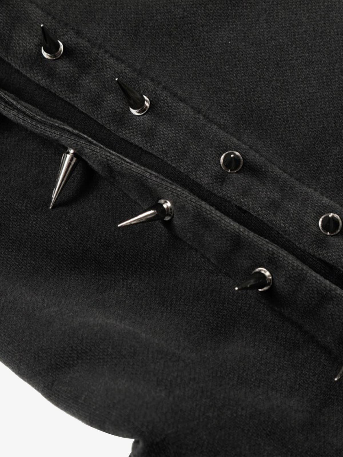 Spike Stud Detail Zip Up Hoodie