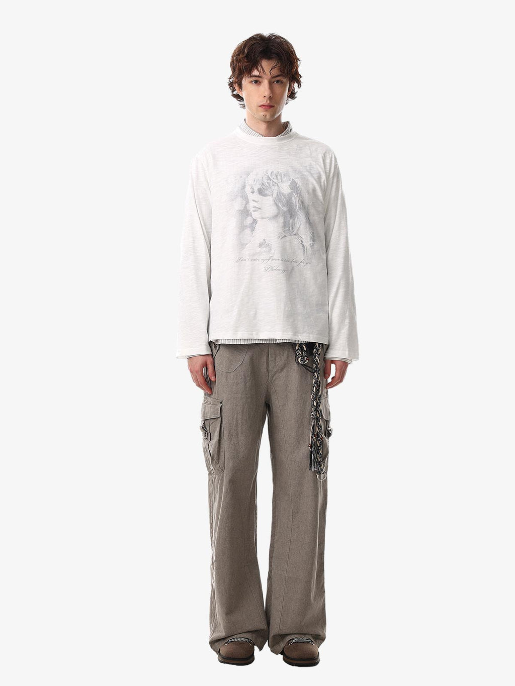 Vintage Portrait Graphic Long Sleeve T-Shirt
